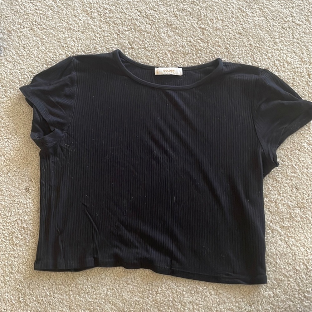 ARITZIA by TNA Golden black cropped top size Large